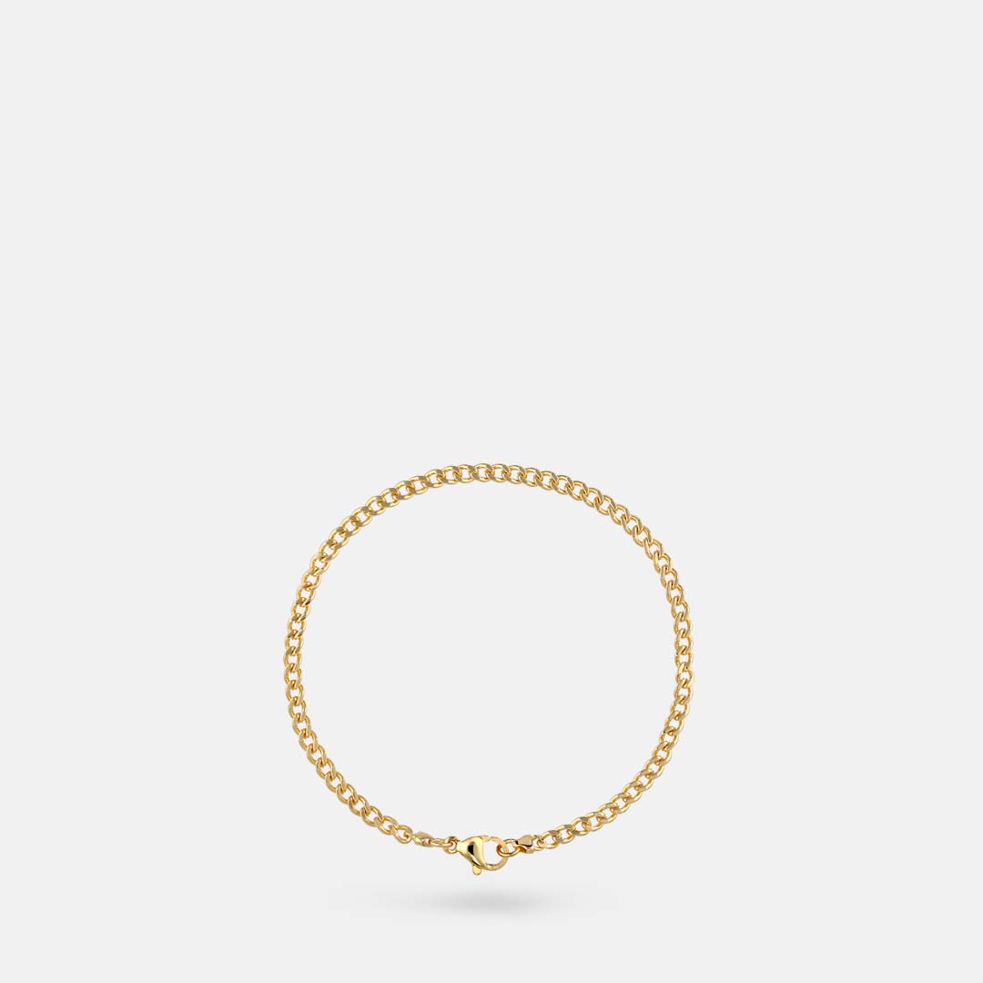 Lille 18 Karat Forgyldt Panserarmbånd, 3mm Bredde