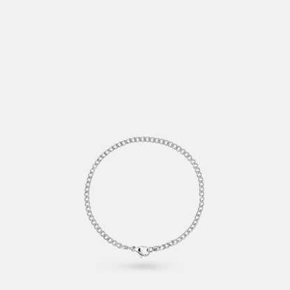 Lille Forsølvet Panserarmbånd, 3mm Bredde