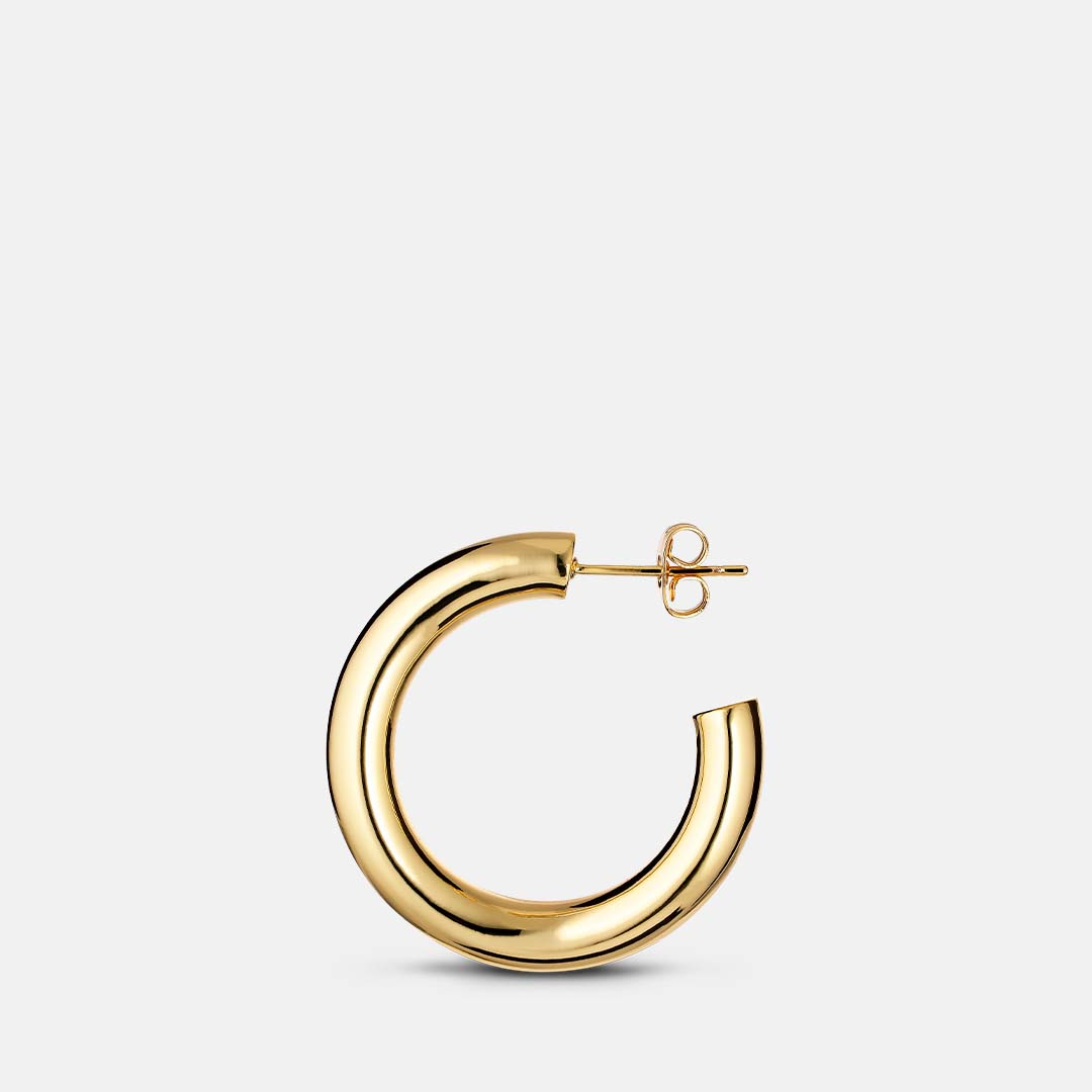 Mellem 18 Karat Forgyldt Hoops